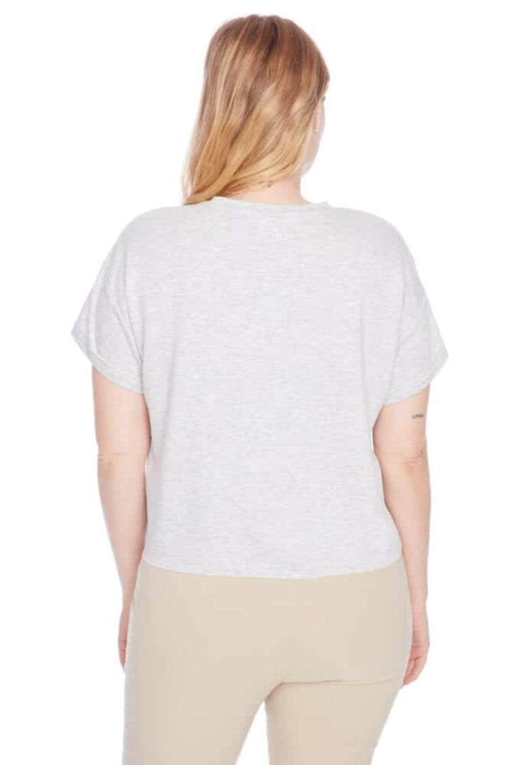 I Love Tyler Madison Crop Top Short Sleeve Light Grey Melange