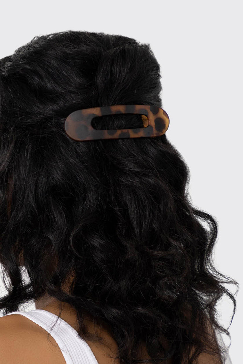 Flat Lay Claw Clip 2pc Flat - Black & Tort