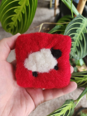 Felted Wool Soap bar, Sheep Design