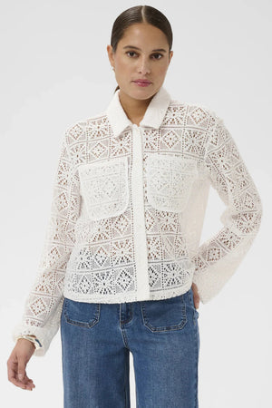 Kaffe KAcindy Crochet Shirt Chalk