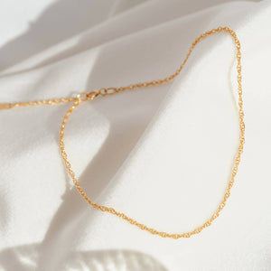 Petite Gold French Rope Anklet