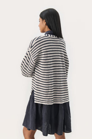 Part Two NahniPW Pullover Navy Natural Strip