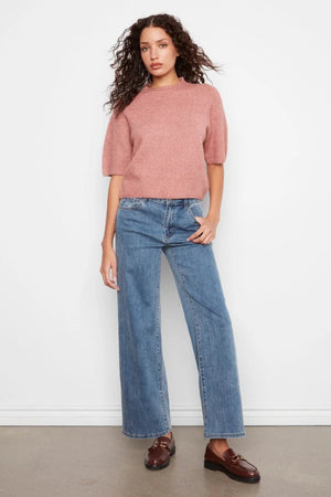 Charlie B Elbow Sleeve Balloon Shape Sweater Carnation