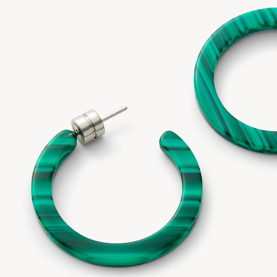 Mini Hoops in Malachite