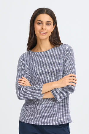Fransa FRNiala Tee Navy Check