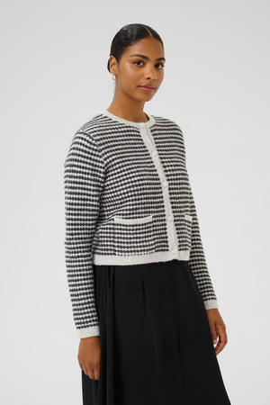 Kaffe KAellery Knit Cardigan Light Grey/Black
