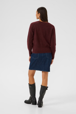 Kaffe KAniel Crew Neck Pullover Windsor Wine Melange