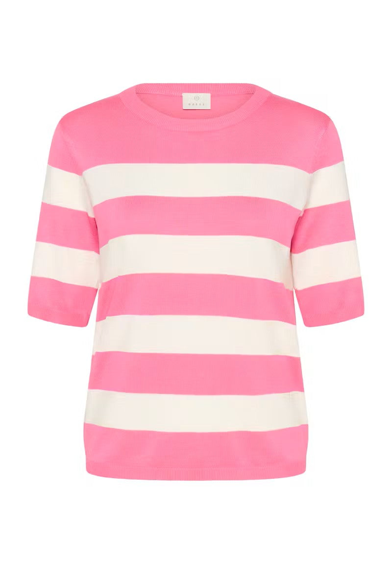 Kaffe KALizza Striped Knit Pink Chalk