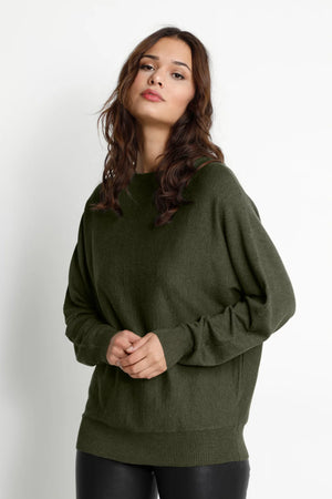 Culture CUannemarie Batwing Jumper Olive Night Melange