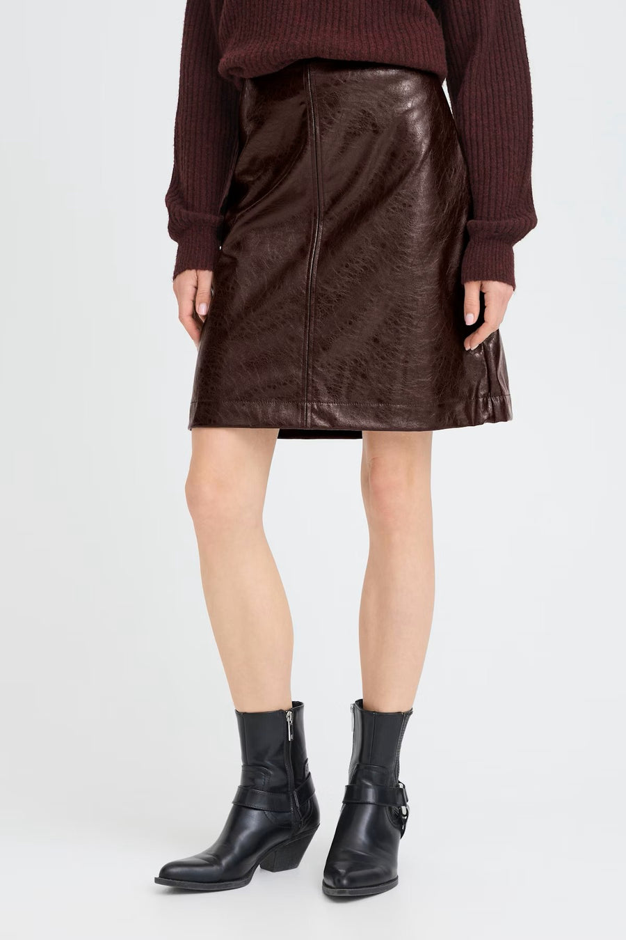 B Young BYDaina Skirt Chocolate Plum