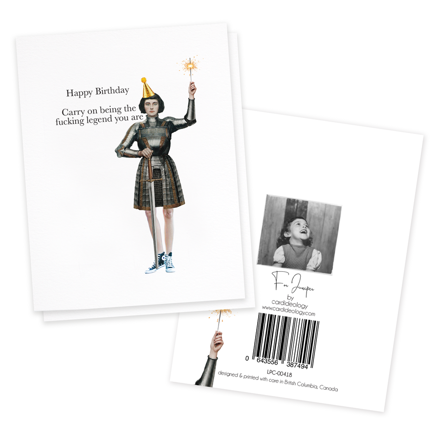 Fucking Legend (Joan of Arc), Funny Birthday Greeting Card