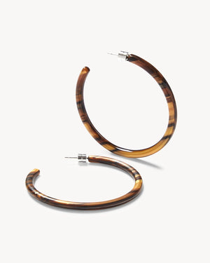 Large Hoops in Tiger’s Eye