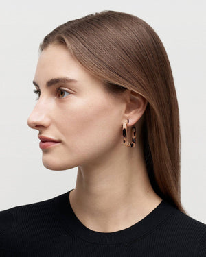 Midi Square Hoops in Green Tortoise