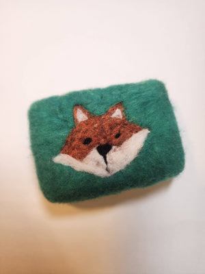 Felted soap bar, Handmade, Fox design