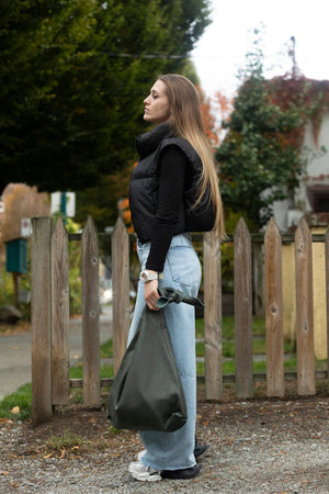 Risa Knot Tote Leather Hunter Green