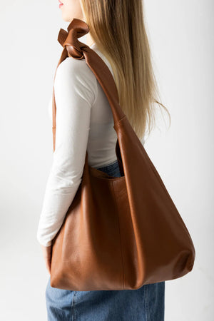 Risa Knot Tote Leather Tan