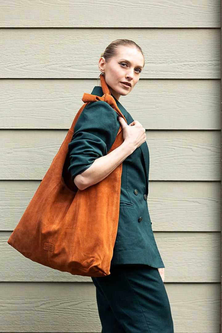 Risa Knot Tote Suede