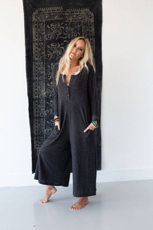 Three Bird Nest Simply Comfort Jumpsuit Dark Grey