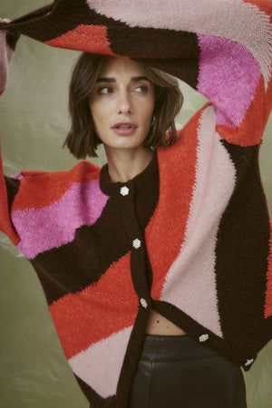 Culture CUdiga Kimmy Pullover Brown/Pink Mix