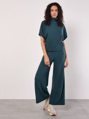 Apricot Soft Touch Wide Leg Pant Green