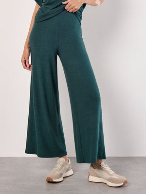 Apricot Soft Touch Wide Leg Pant Green