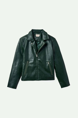 Brixton The Moto Vegan Leather Jacket Pine Needle