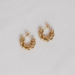 Petite Gold Sunburst Hoops