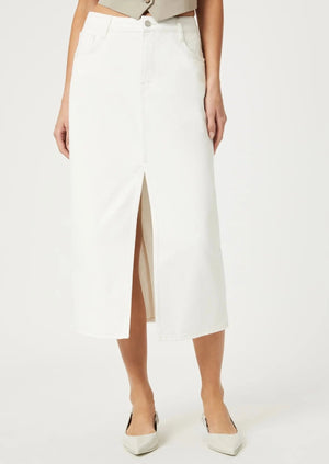 Mavi Marin Denim Skirt Off White