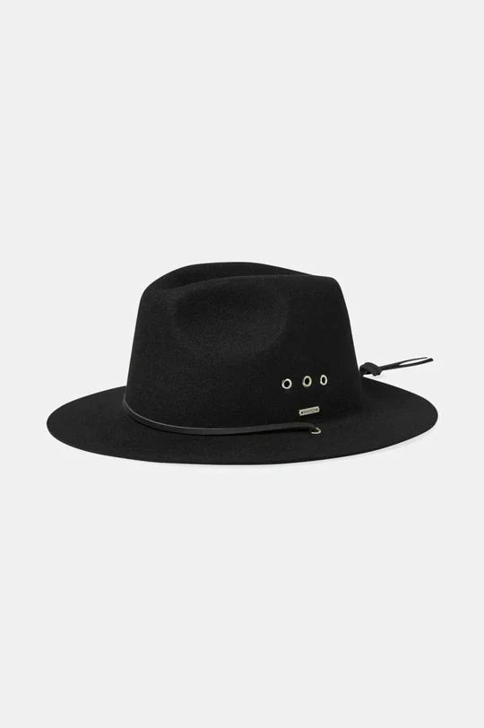 Brixton Wesley Weather Guard Packable Fedora Black