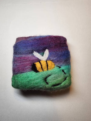 Felted Bee Soap Bar, Wool felted soap
