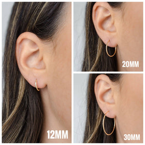 Petite Gold Thin Hoops