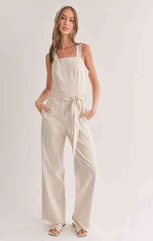 Sage the Label Gia Denim Overall Oatmeal