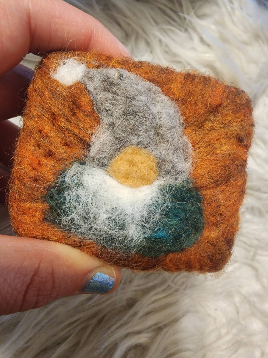 Felted bar of soap, gnome design