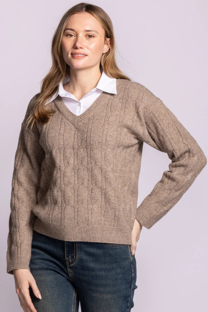 Pink Martini Catalina Sweater Light Brown