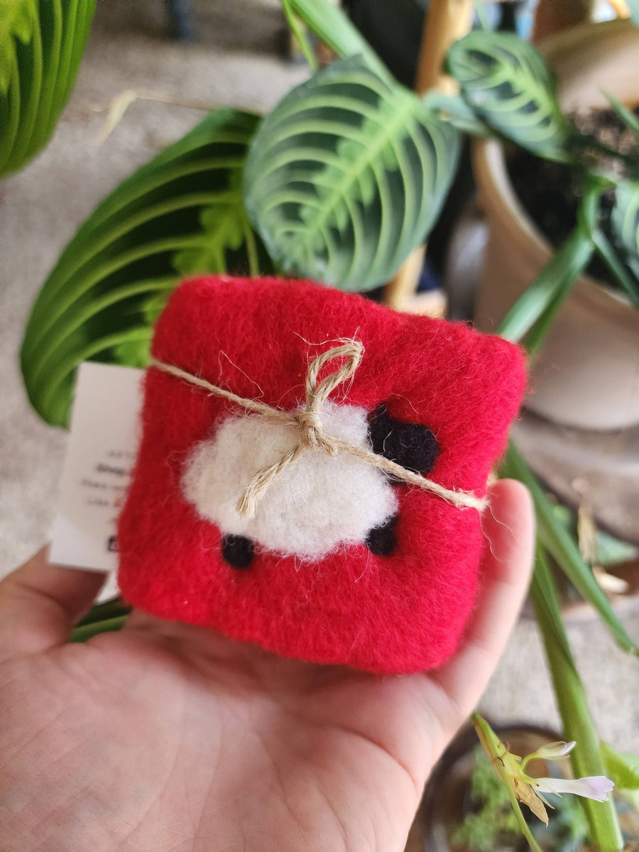Felted Wool Soap bar, Sheep Design