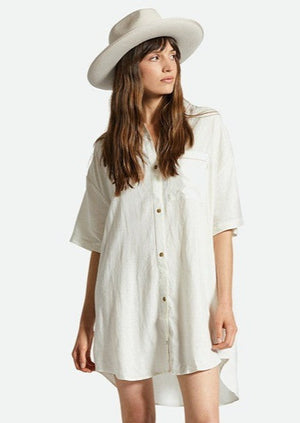 Brixton Condesa Linen Shirt Dress Off White