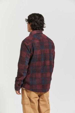 Brixton Bowery L/S Arctic Stretch Fleece Cordovan Red/Washed Navy Plaid