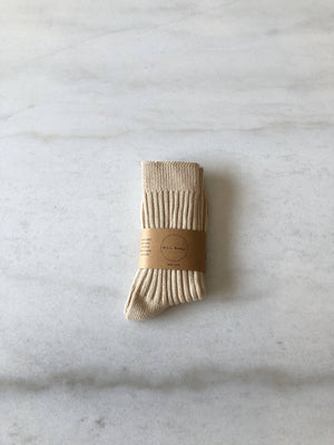 RIBBED COTTON HIGH SOCKS - neutral