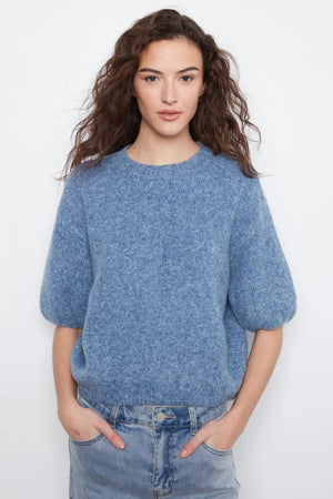 Charlie B Elbow Balloon Shape Sweater Heather Denim