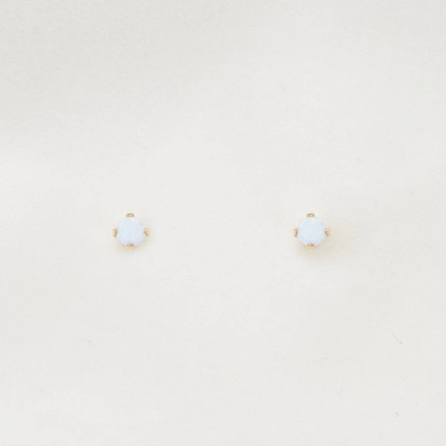 Petite Gold Opal Studs