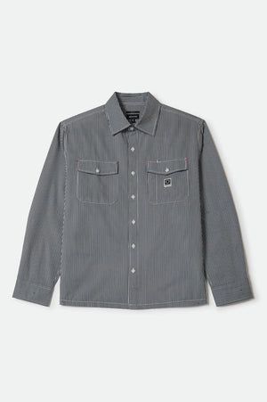 Brixton Journey L/S Woven Shirt Navy White Stripe