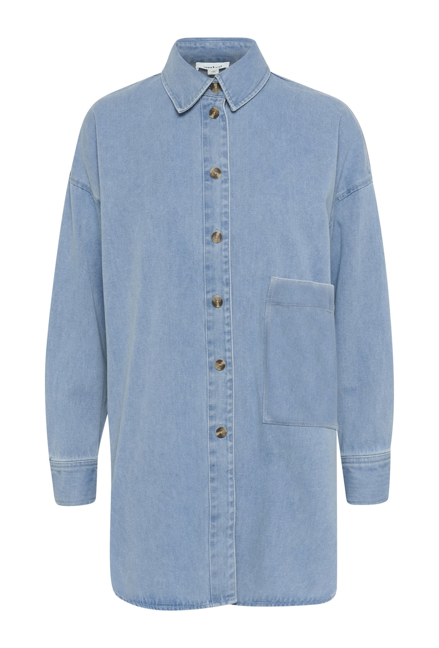 Soaked In Luxury SLAnnabeth Overshirt Light Blue Denim