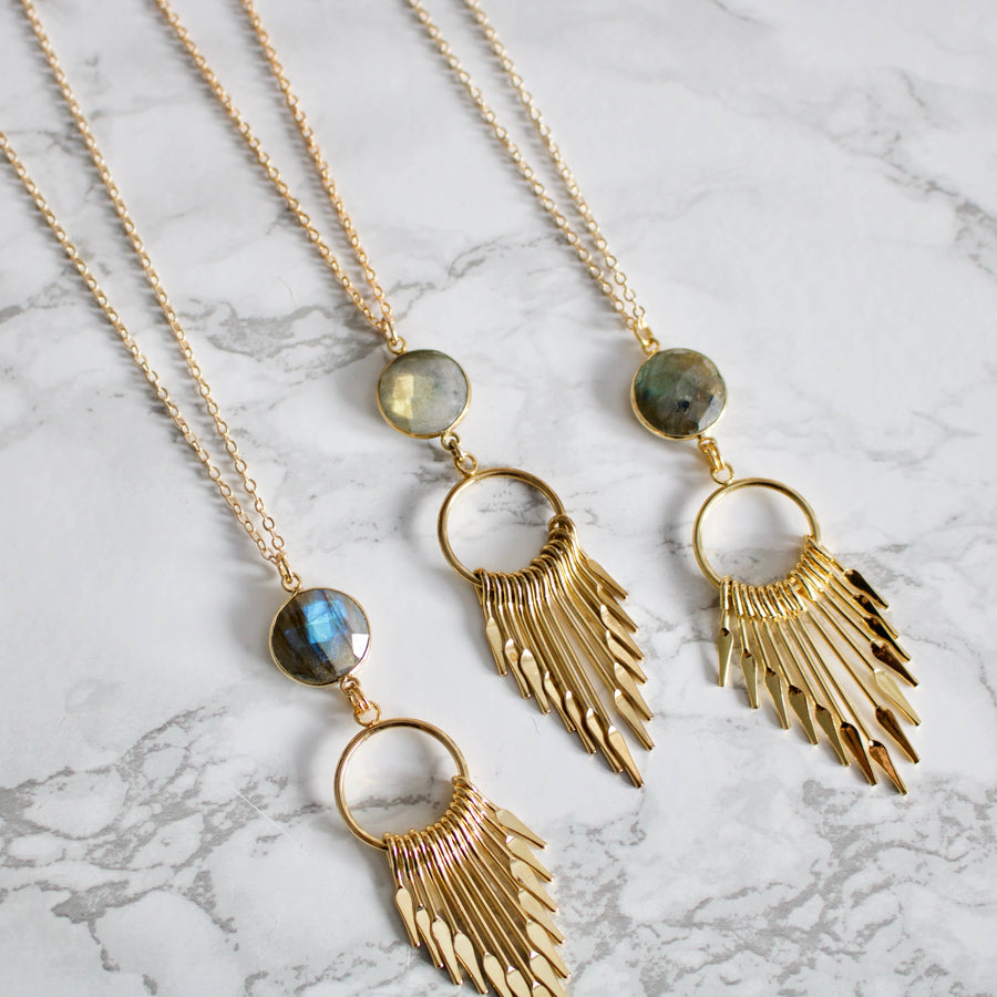 Tish Grace // Labradorite Spike Necklace