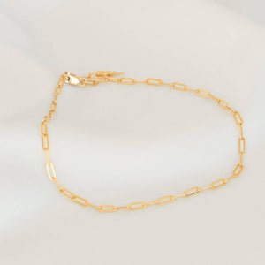 Petite Gold Paperclip Anklet