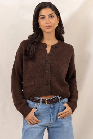 Charli Carla Cardigan Dark Espresso