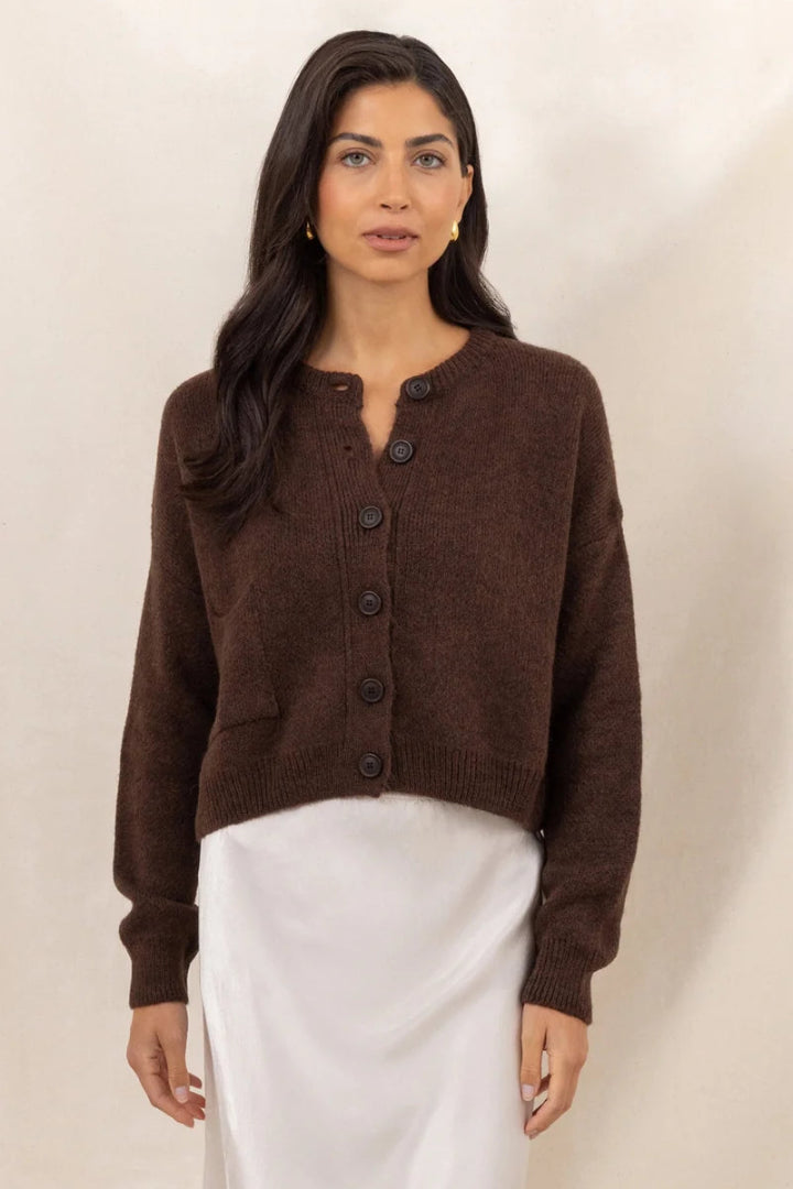 Charli Carla Cardigan Dark Espresso