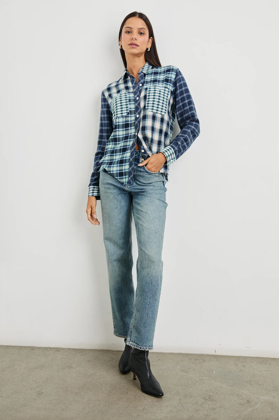 Rails Brando Sky Navy Mixed Plaid