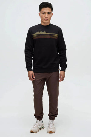 TenTree Retro Treeline Crew Meteorite Black/Harvest Gold