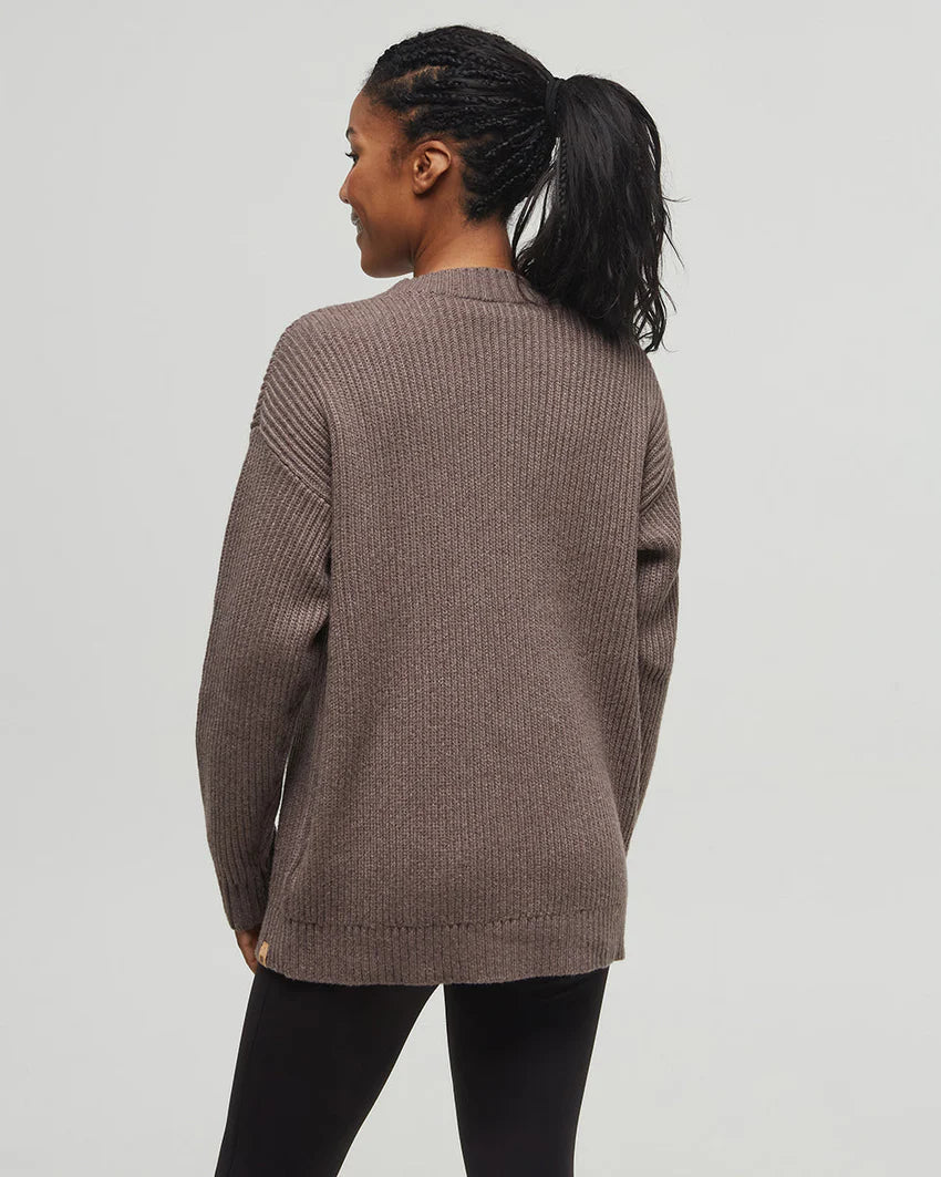 Tentree Highline Oversized Button Cardigan Dark Elm Heather