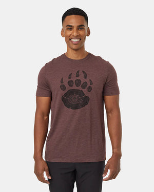 Tentree Bear Claw T-Shirt Deep Mahogany Heather/Meteorite Black